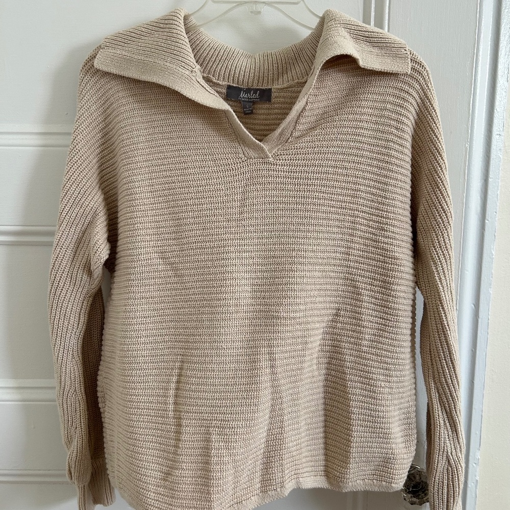 Cream Johnny Collar Sweater